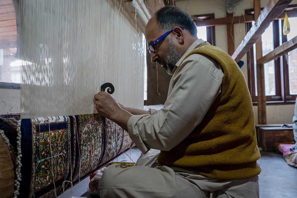 Carpet weaving craft of Kashmir 